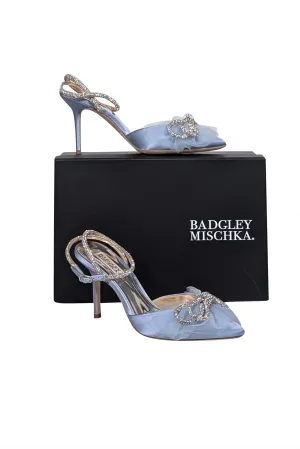 Badgley Mischka - Light Blue "Sacred Embellished" Ankle Strap Pumps Sz 8