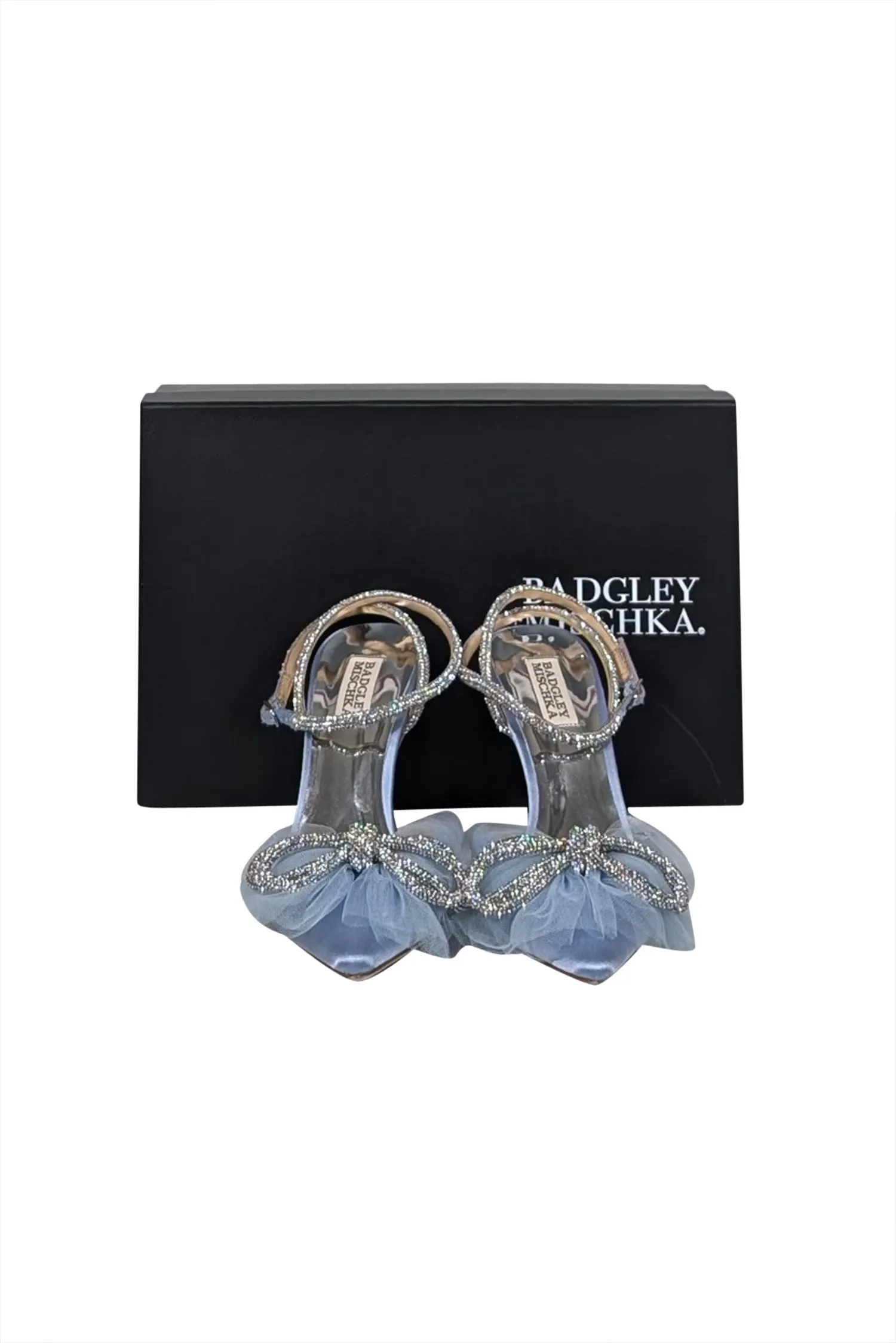 Badgley Mischka - Light Blue "Sacred Embellished" Ankle Strap Pumps Sz 8