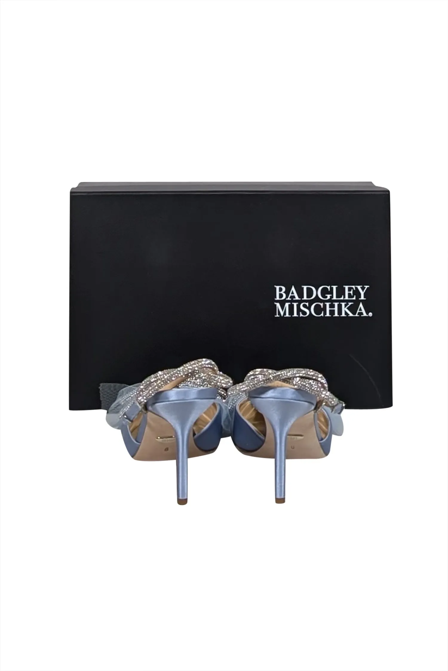 Badgley Mischka - Light Blue "Sacred Embellished" Ankle Strap Pumps Sz 8