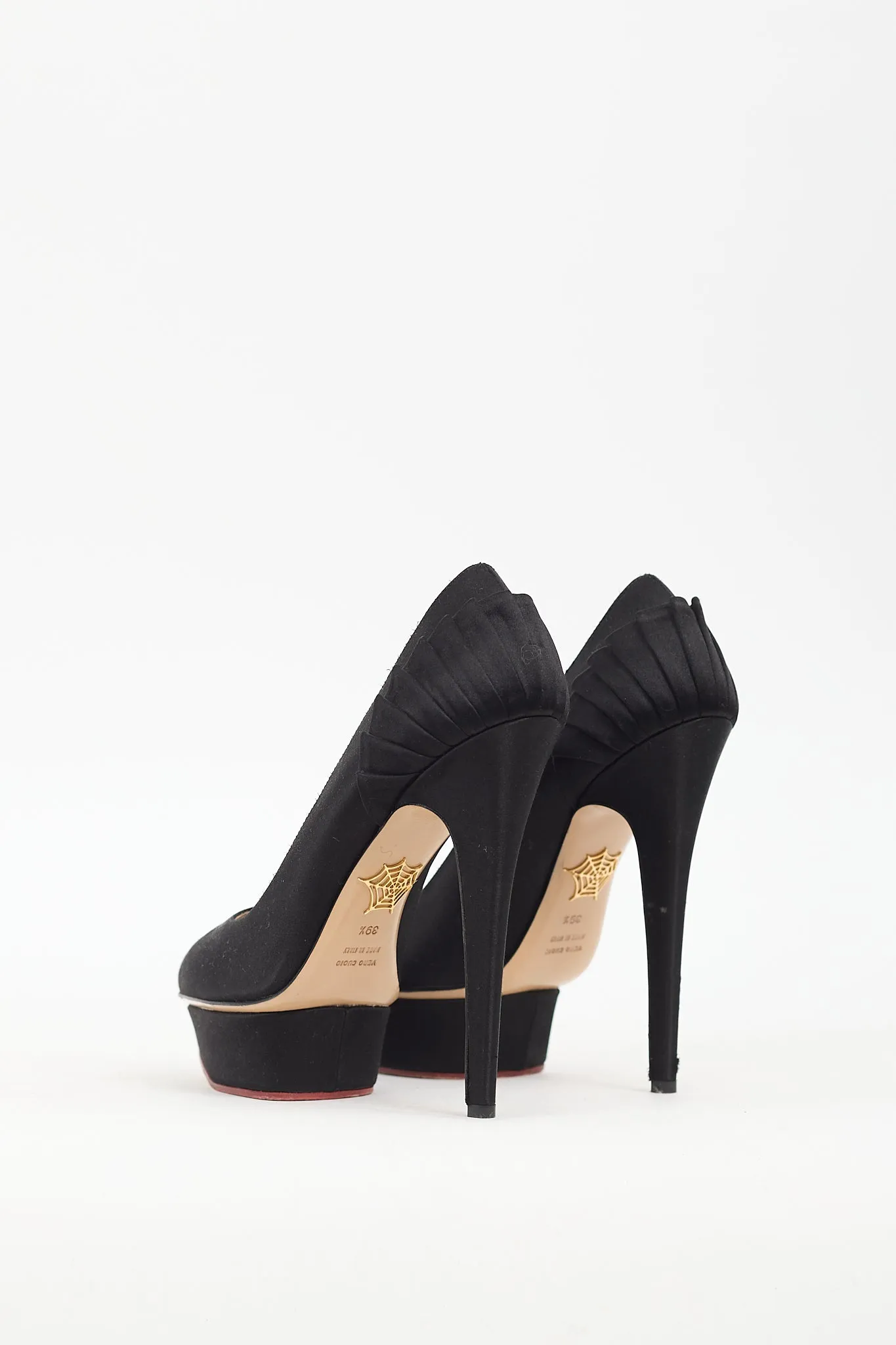Black Satin Platform Pump
