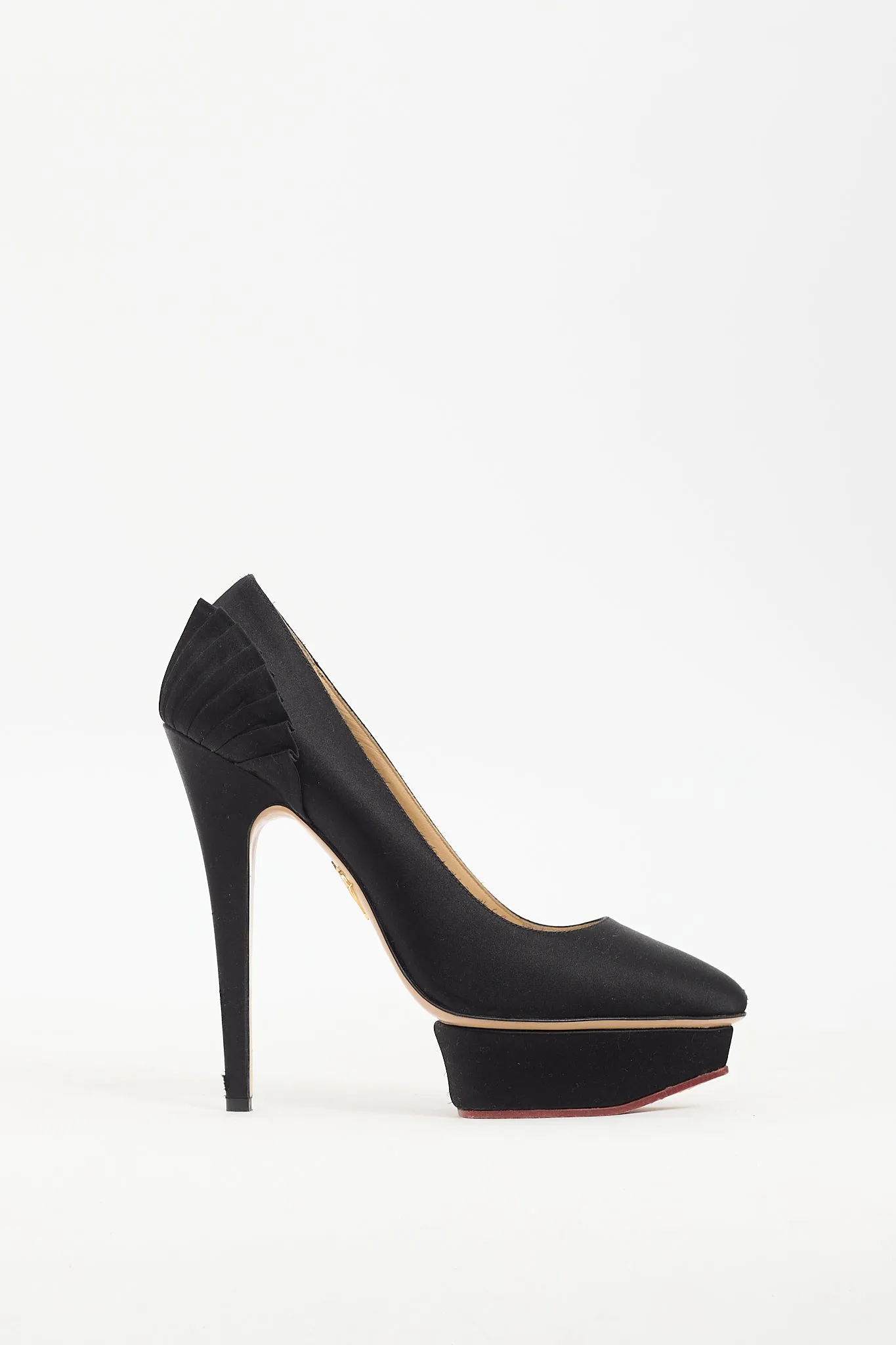 Black Satin Platform Pump