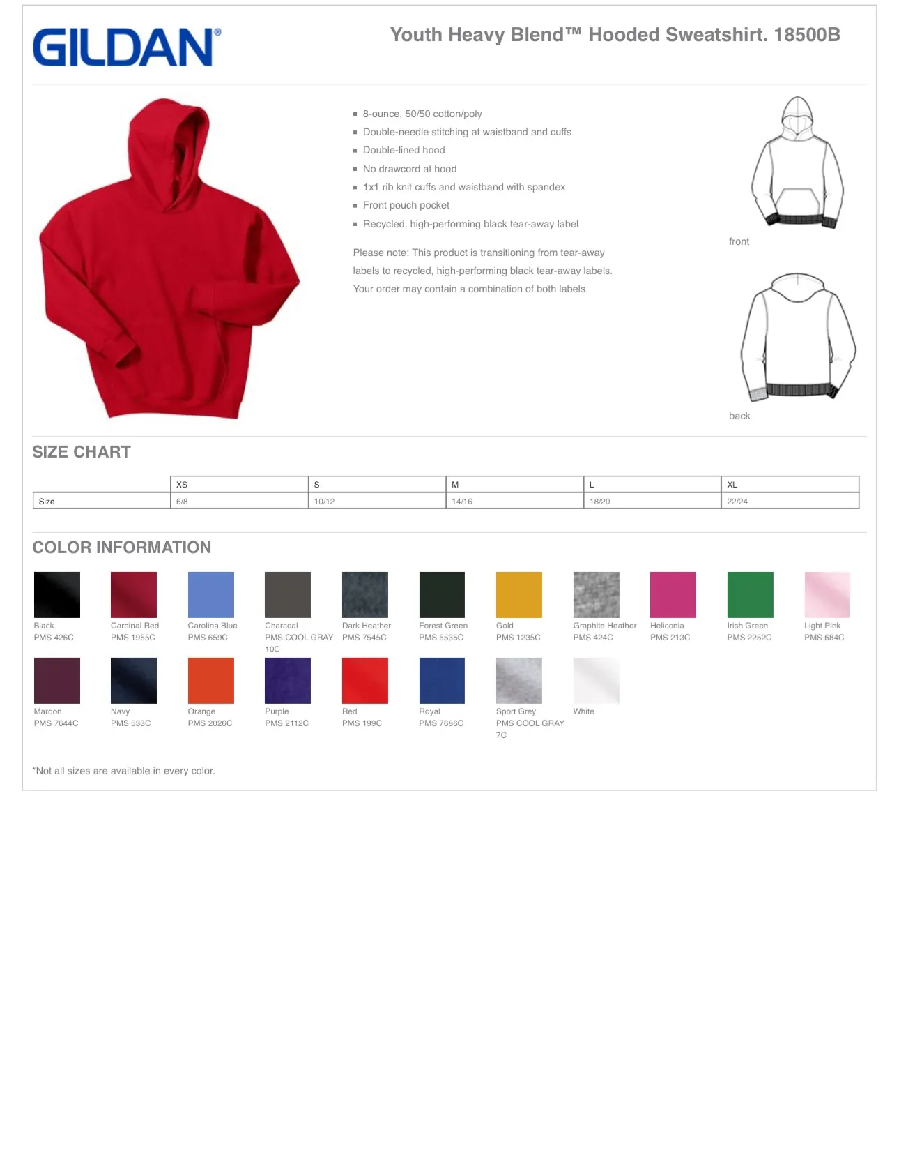 Hornets Youth Kelly Green Hoody
