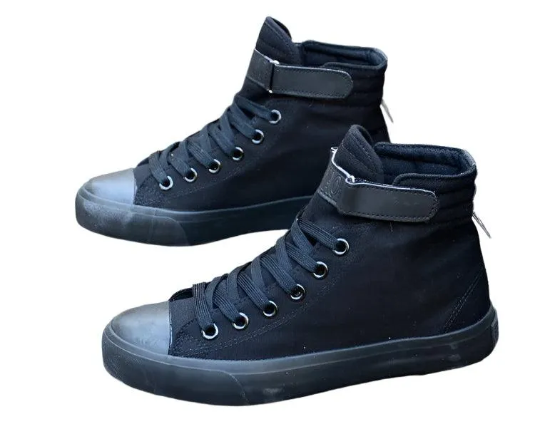 Men's High-Top White Breathable, Lightweight & Non-Slip Canvas Sneakers Shoes