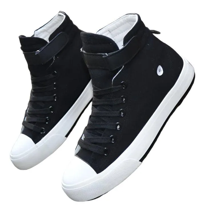 Men's High-Top White Breathable, Lightweight & Non-Slip Canvas Sneakers Shoes
