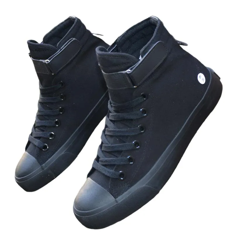 Men's High-Top White Breathable, Lightweight & Non-Slip Canvas Sneakers Shoes
