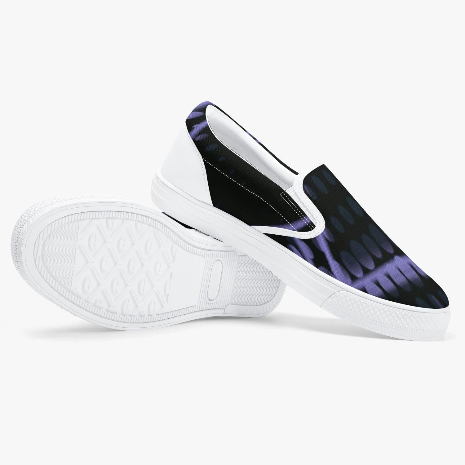 Officially Sexy Purple Laser Classic Slip-On Shoes - White/Black
