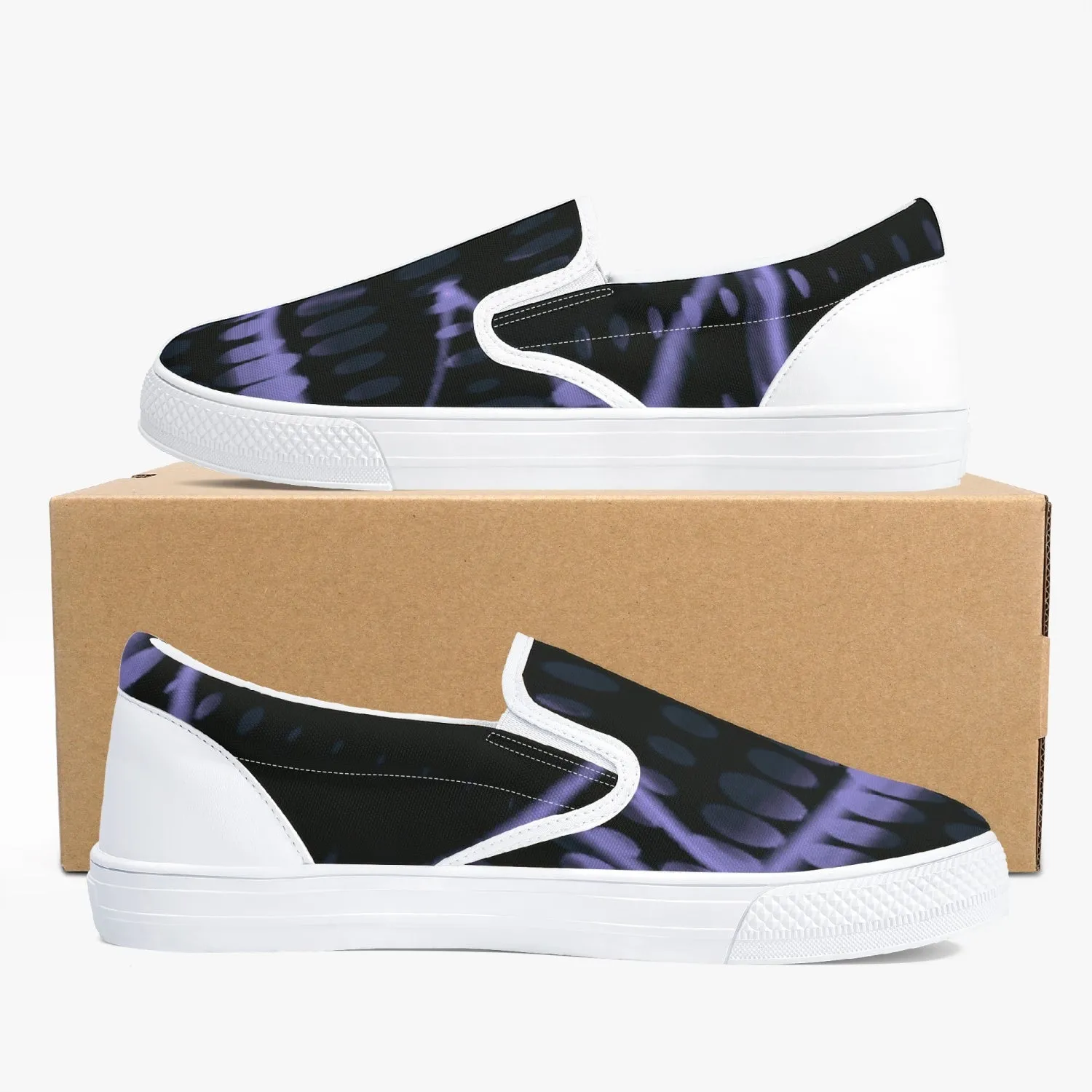 Officially Sexy Purple Laser Classic Slip-On Shoes - White/Black