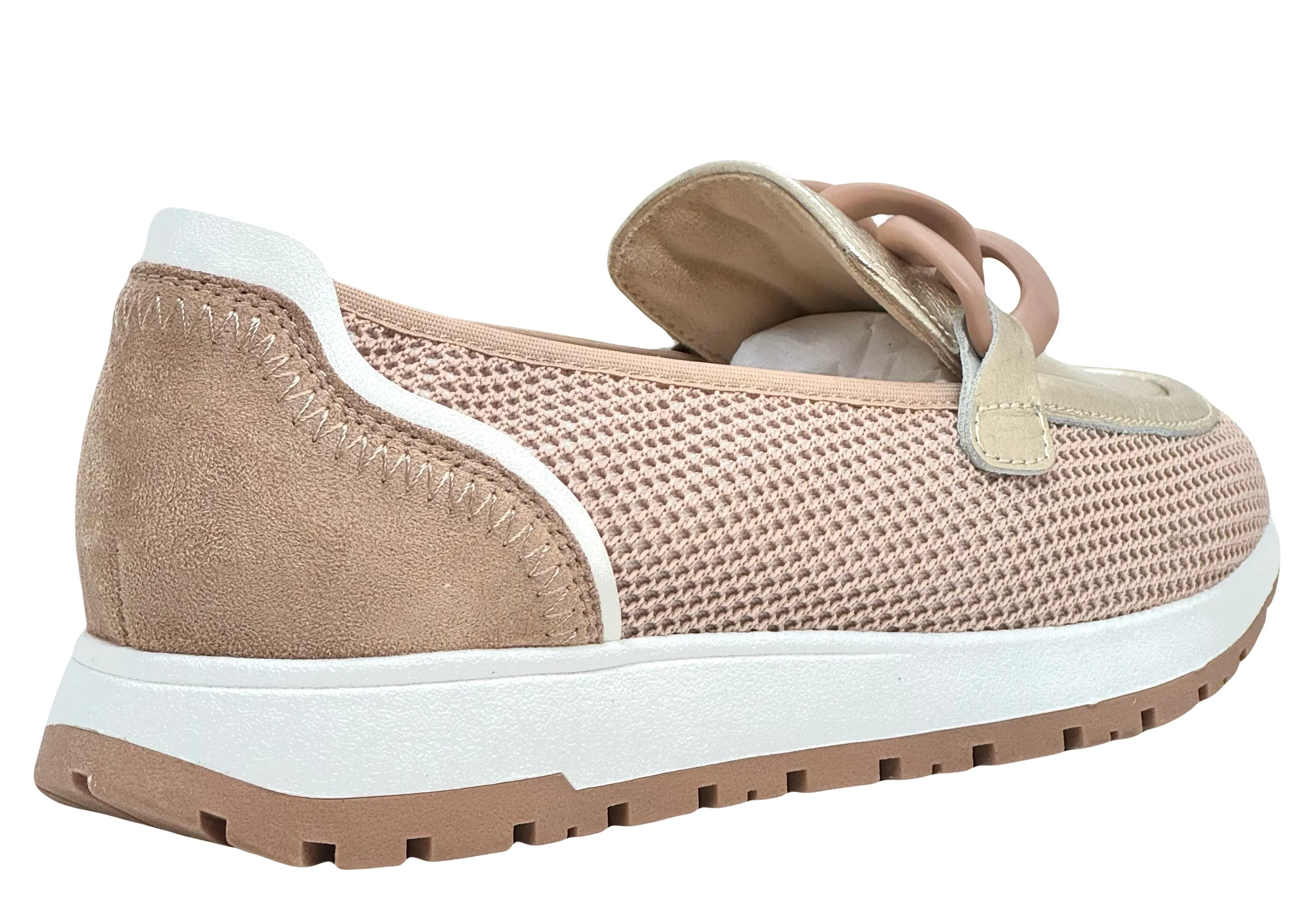 Regarde Le Ciel Eloida-01 Ladies Chain Trim Sporty Loafer