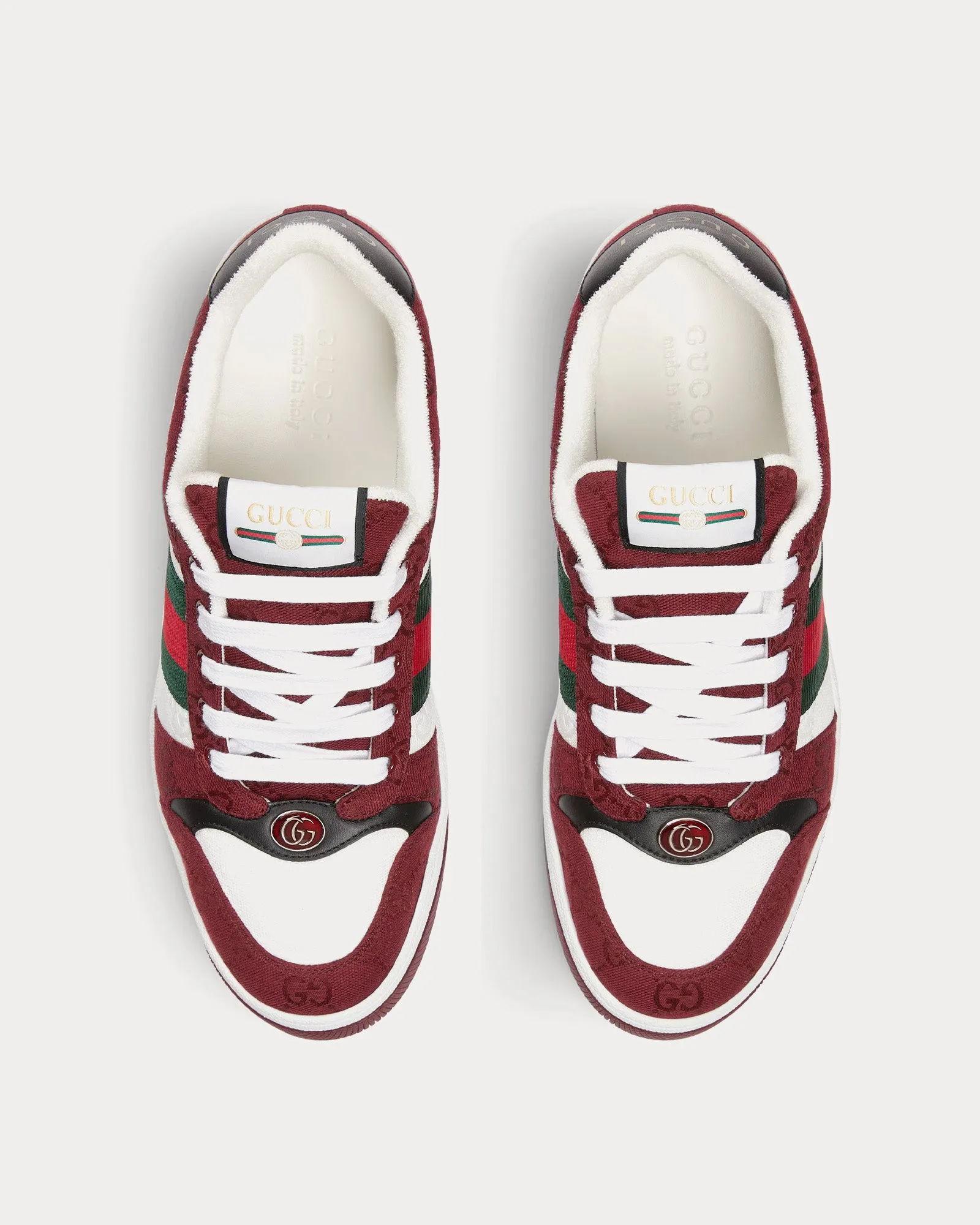 Screener with Rosso Ancora GG Canvas & Web Red / White Low Top Sneakers