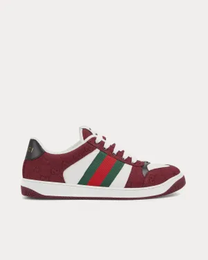 Screener with Rosso Ancora GG Canvas & Web Red / White Low Top Sneakers