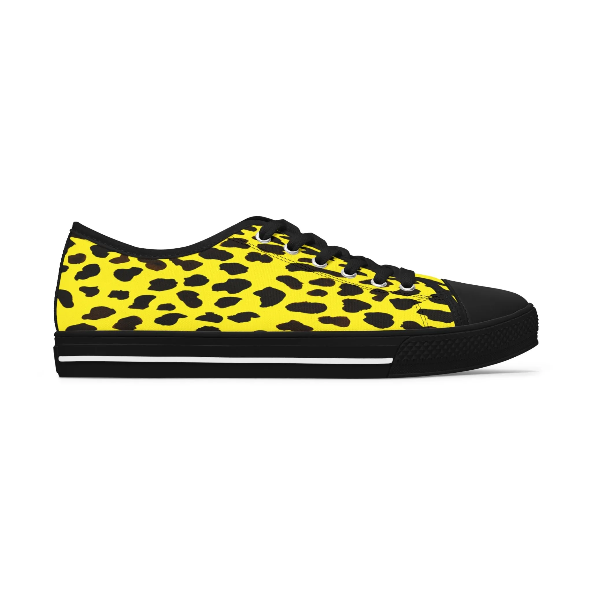 Yellow Cow Print Sneakers, Cow Animal Print Women's Sneakers, Best Low Top Sneakers (US Size: 5.5-12)