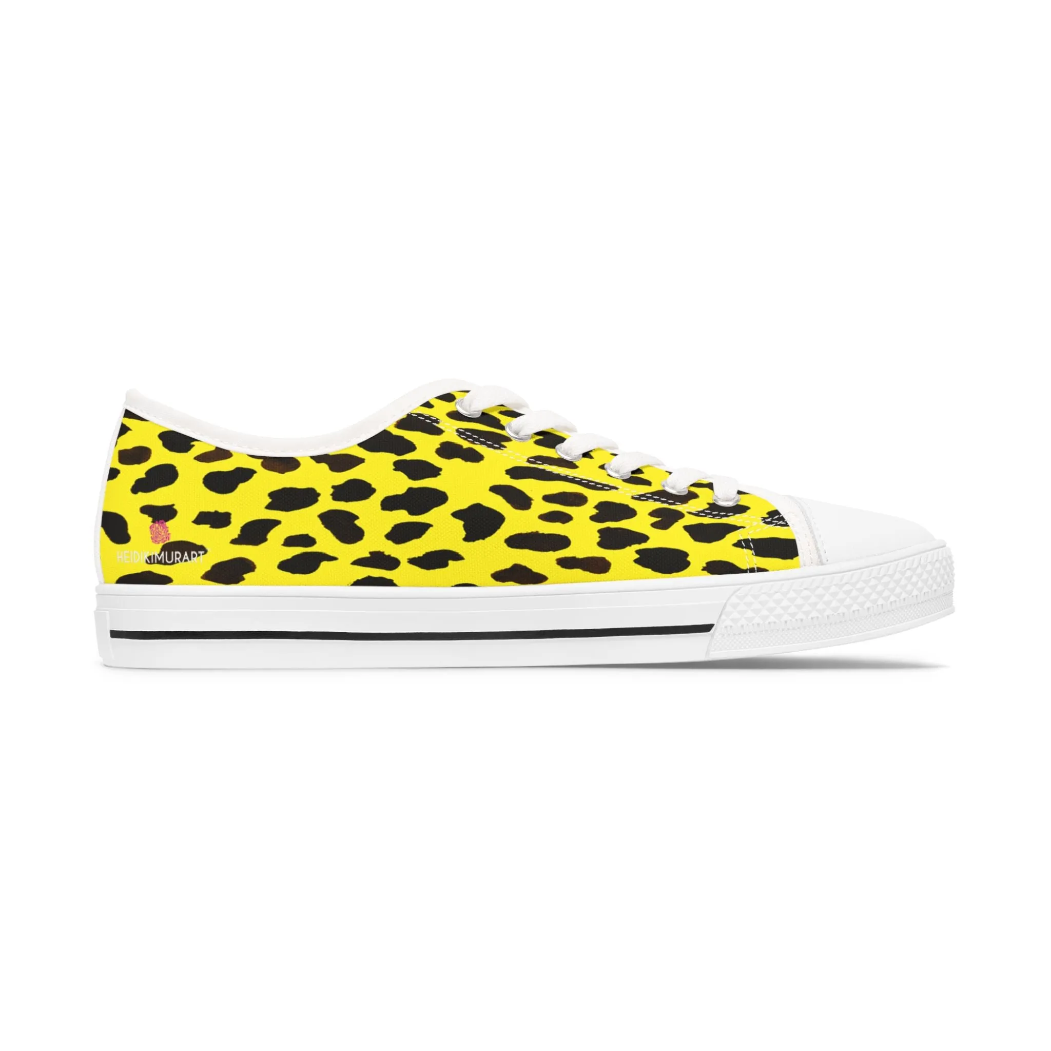 Yellow Cow Print Sneakers, Cow Animal Print Women's Sneakers, Best Low Top Sneakers (US Size: 5.5-12)