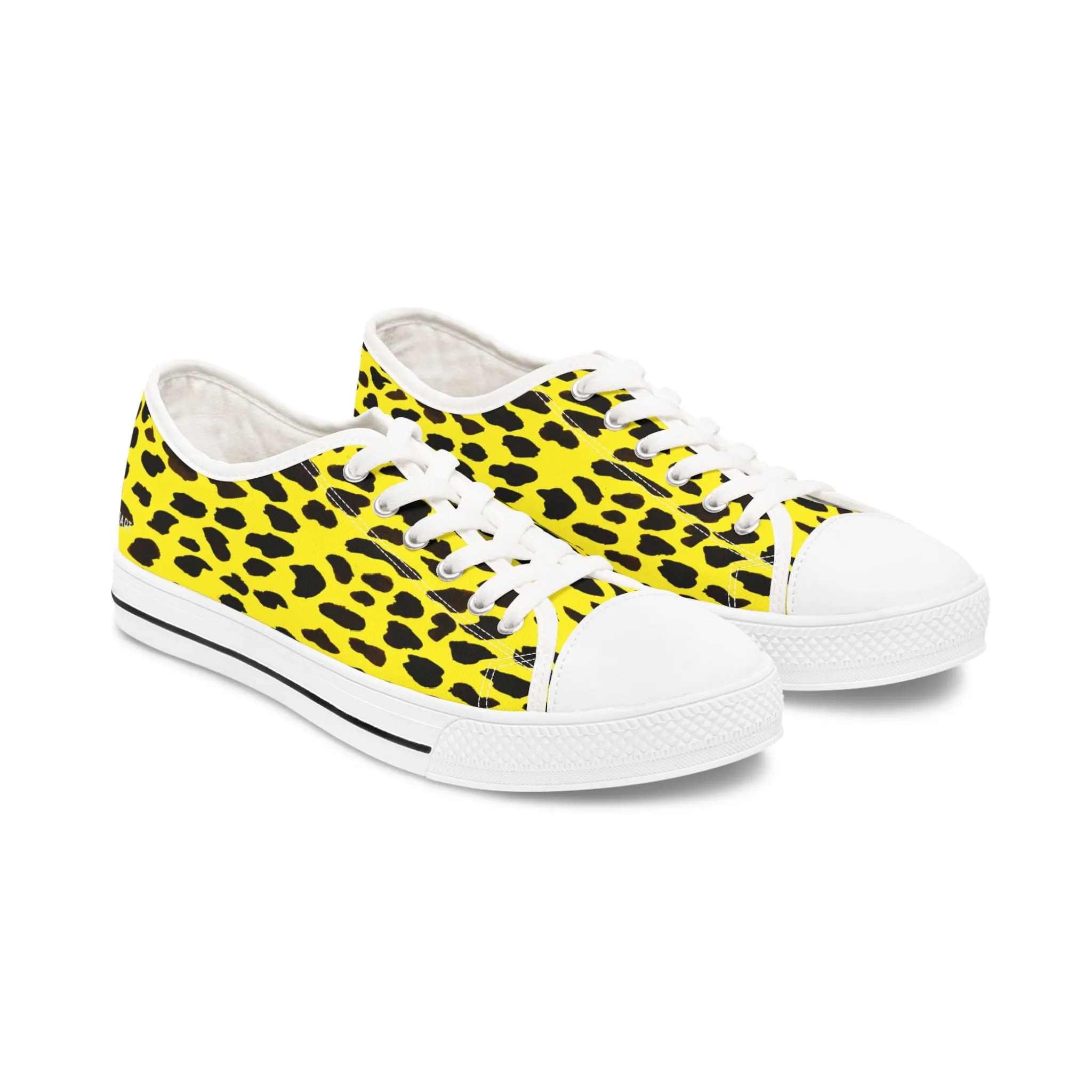 Yellow Cow Print Sneakers, Cow Animal Print Women's Sneakers, Best Low Top Sneakers (US Size: 5.5-12)